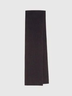 Reiss Chocolate Brown Chesterfield Gs Merino Wool Scarf and Beanie Gift Set