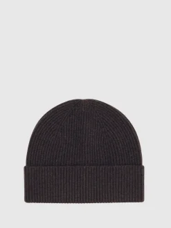 Reiss Chocolate Brown Chesterfield Gs Merino Wool Scarf and Beanie Gift Set