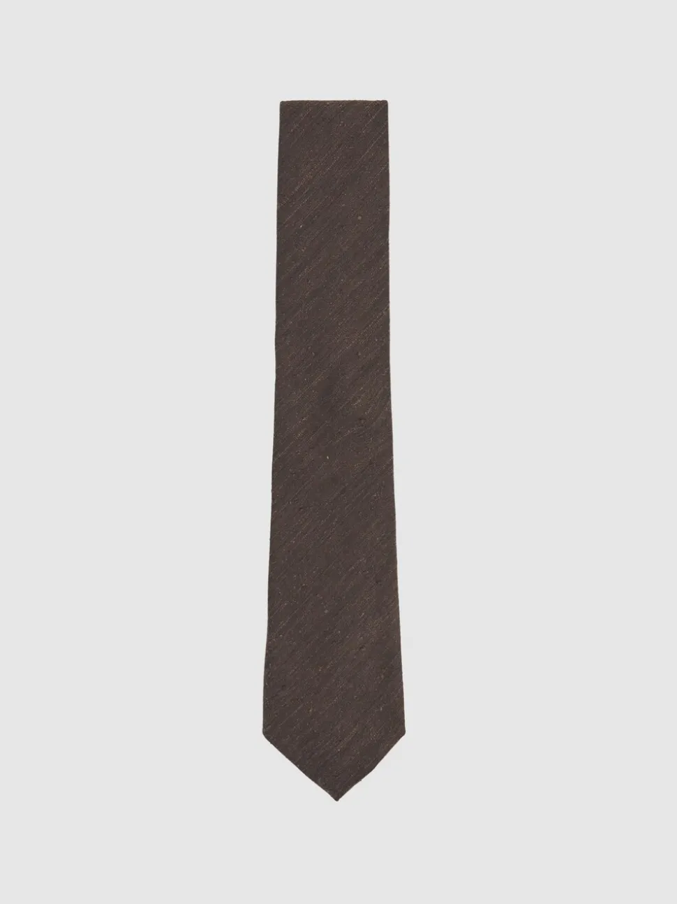 Reiss Chocolate Brown Falco Silk Blend Textured Tie