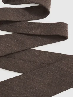 Reiss Chocolate Brown Falco Silk Blend Textured Tie
