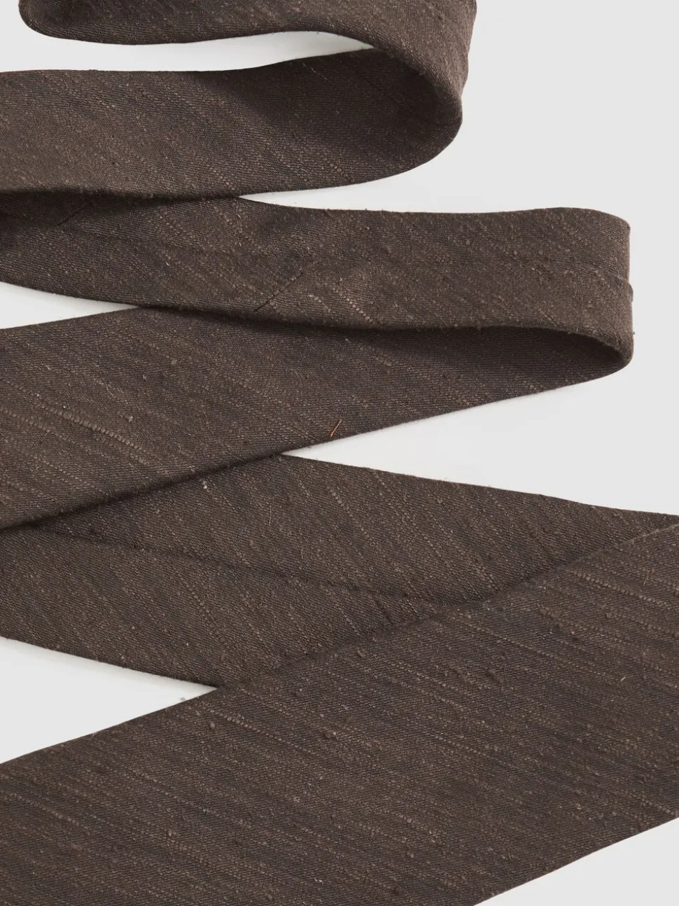 Reiss Chocolate Brown Falco Silk Blend Textured Tie