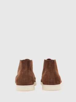 Reiss Chocolate Brown Loftus Suede Lace-Up Chukka Boots