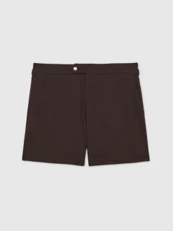 Reiss Chocolate Brown Sun Side-Adjuster Swim Shorts