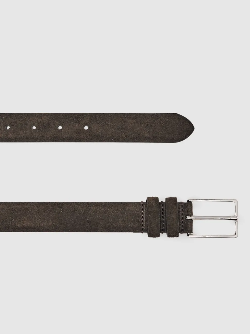 Reiss Chocolate Dante Suede Belt