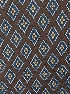 Reiss Chocolate/Charcoal Bortolo Silk Floral Medallion-Print Tie