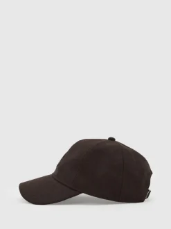 Reiss Dark Brown Abel Monogram Appliqué Wool-Blend Cap