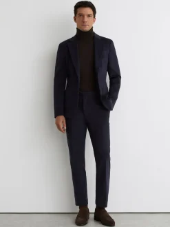 Reiss Dark Brown Caine Slim Fit Merino Wool Roll Neck Jumper