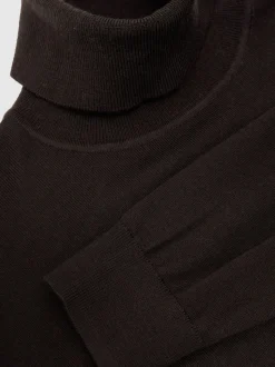 Reiss Dark Brown Caine Slim Fit Merino Wool Roll Neck Jumper