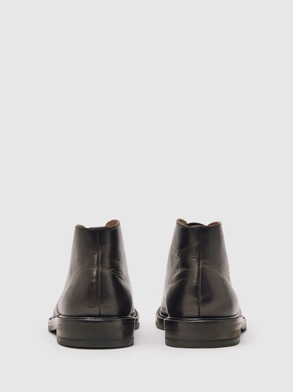 Reiss Dark Brown Clarkson Leather Lace-Up Chukka Boots