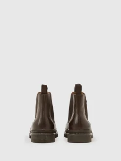 Reiss Dark Brown Huxley Leather Chelsea Boots