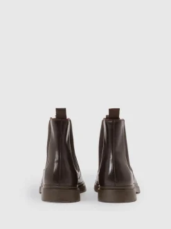 Reiss Dark Brown Jagger Leather Chelsea Boots