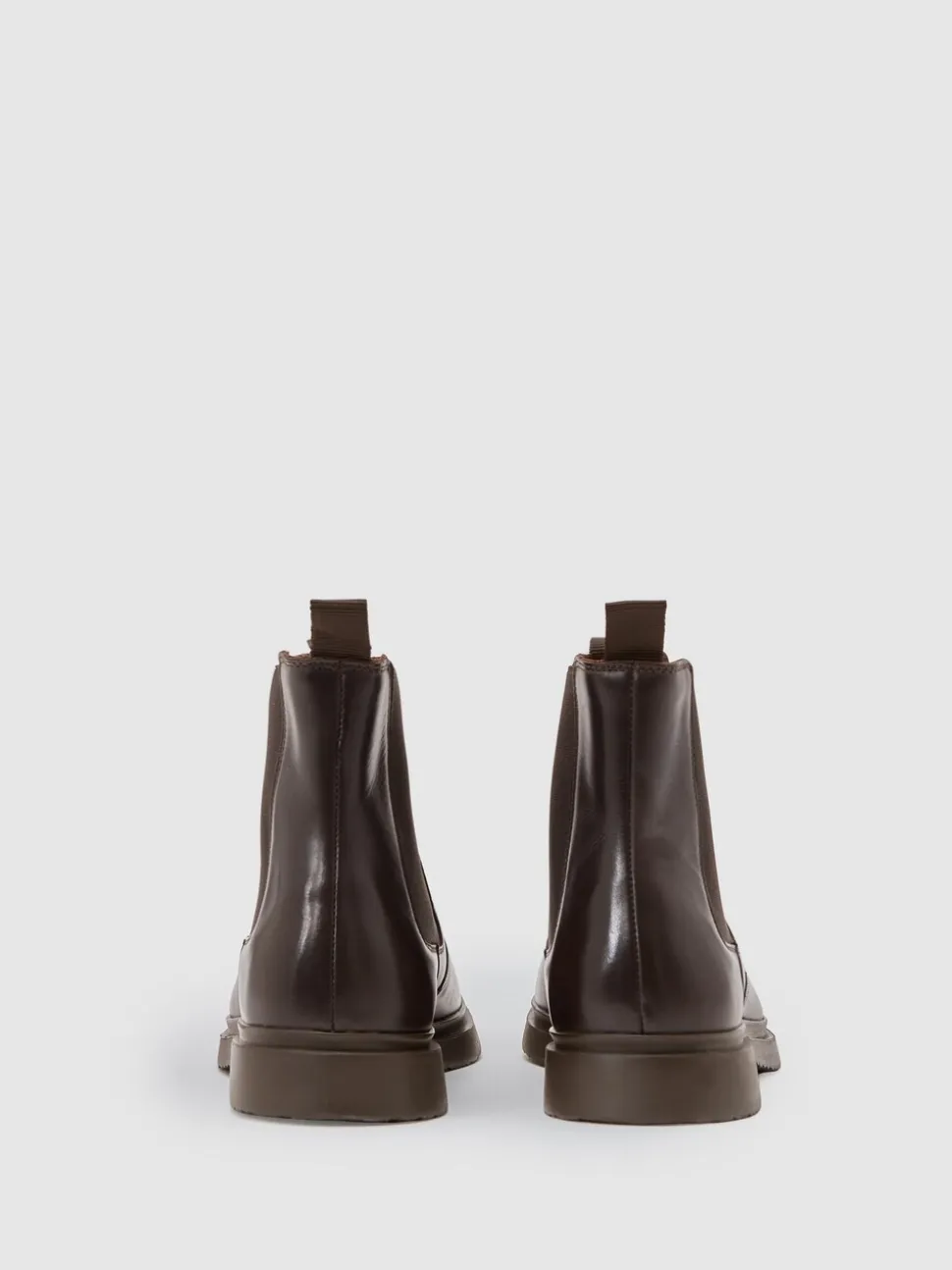 Reiss Dark Brown Jagger Leather Chelsea Boots