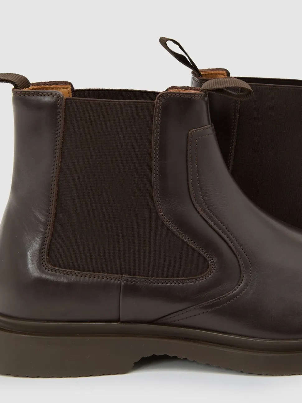 Reiss Dark Brown Jagger Leather Chelsea Boots