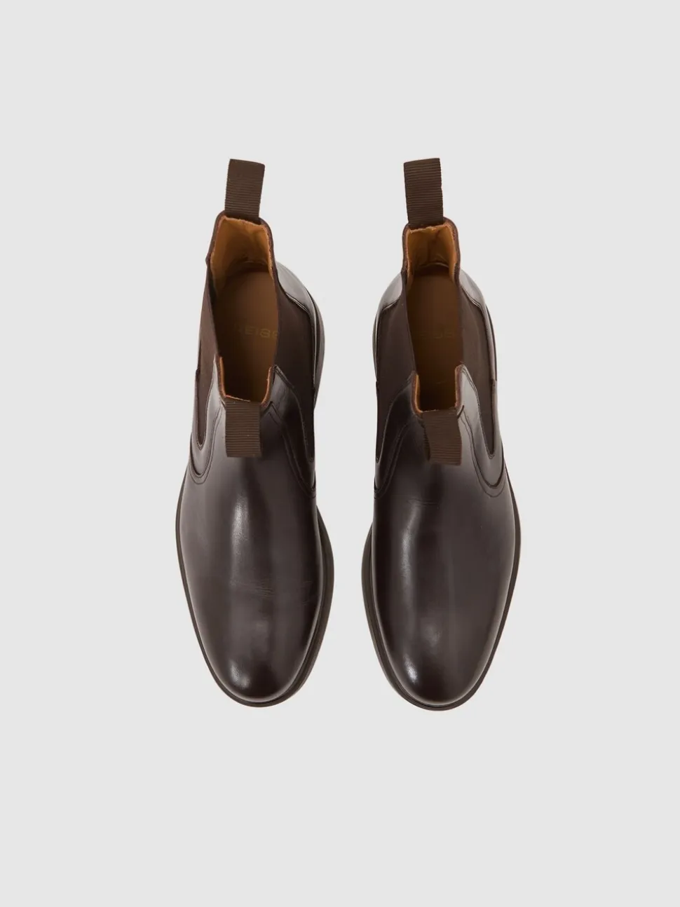 Reiss Dark Brown Jagger Leather Chelsea Boots
