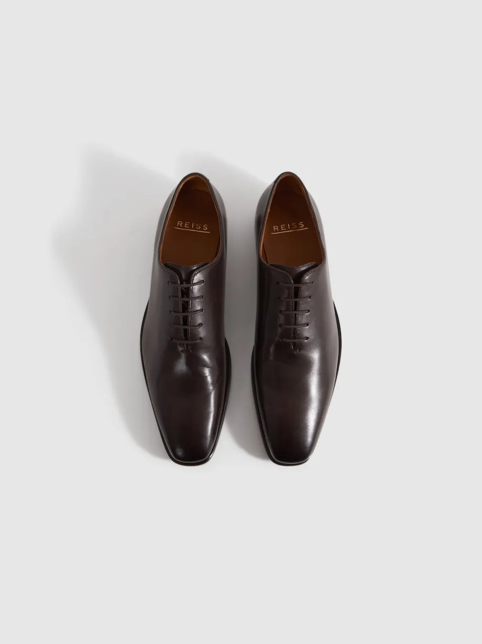 Reiss Dark Brown Mead Leather Lace-Up Shoes