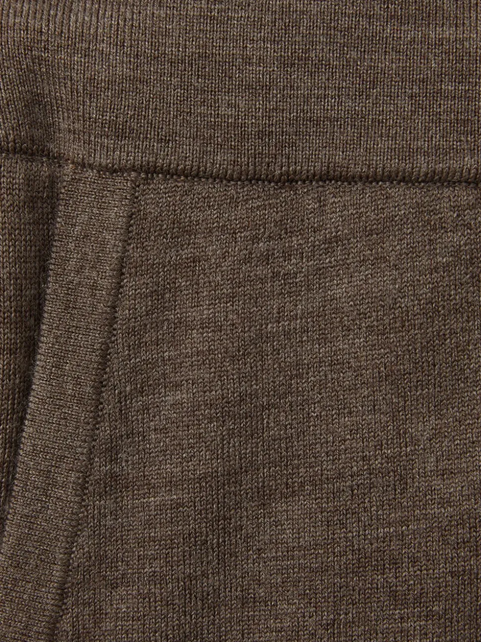 Reiss Dark Brown Melange Billings Merino Wool Blend Drawstring Joggers