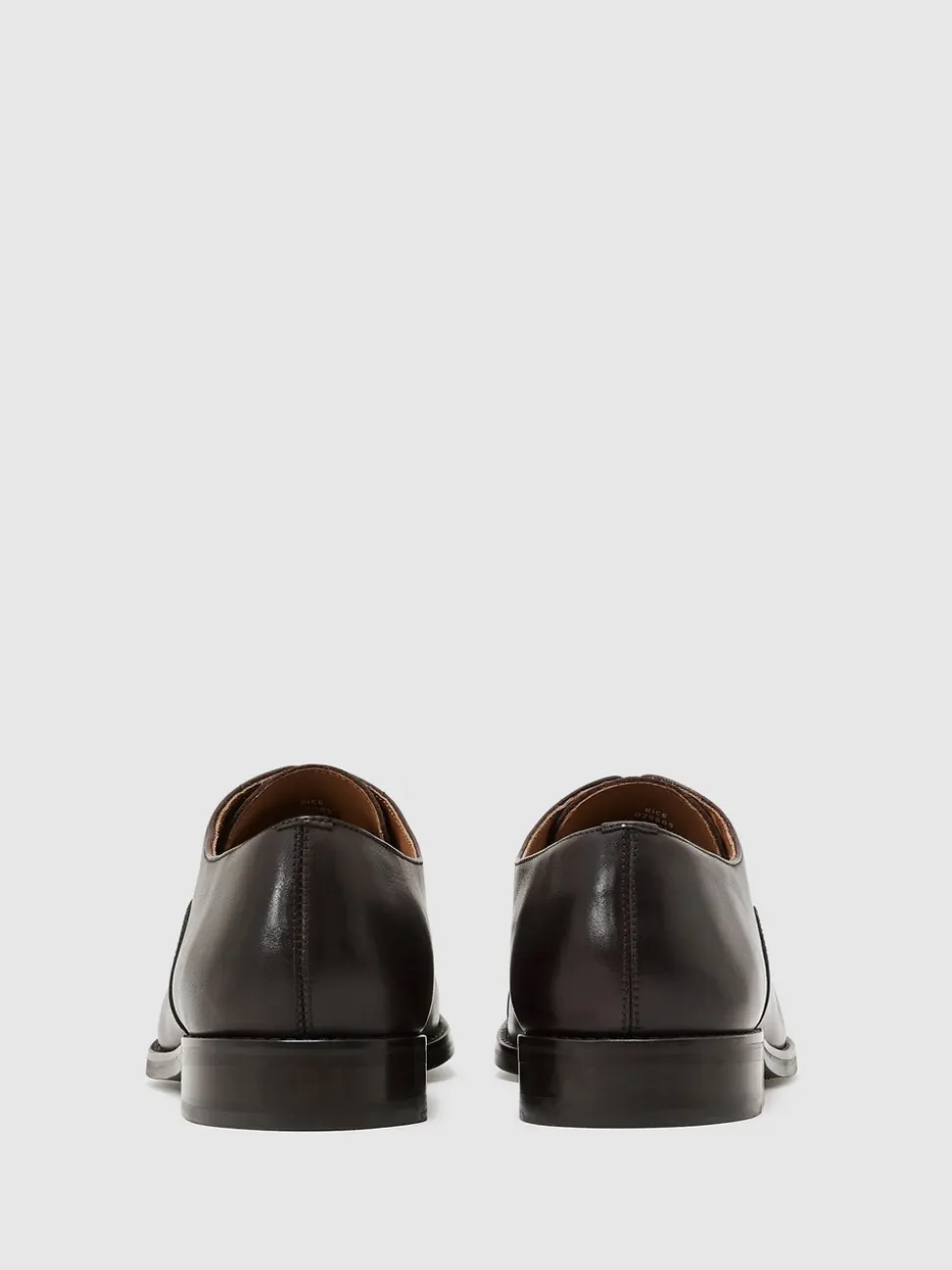 Reiss Dark Brown Rice Leather Lace Up Oxford Shoes