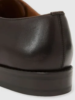 Reiss Dark Brown Rice Leather Lace Up Oxford Shoes