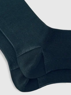 Reiss Dark Green Cory Two Tone Cotton Socks