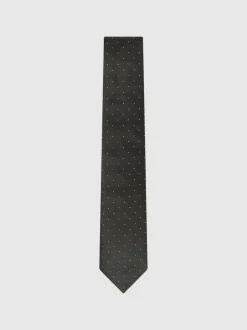 Reiss Dark Green Liam Polka Dot Silk Tie