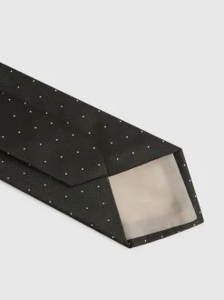 Reiss Dark Green Liam Polka Dot Silk Tie