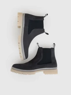 Reiss Dark Navy Garry Suede Contrast Sole Chelsea Boots