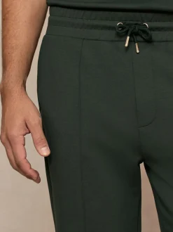 Reiss Dark Sage Green Premier Stretch-Jersey Tailored Joggers