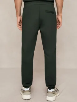Reiss Dark Sage Green Premier Stretch-Jersey Tailored Joggers