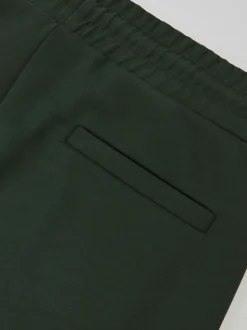 Reiss Dark Sage Green Premier Stretch-Jersey Tailored Joggers