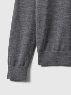 Reiss Derby Grey Marl Caine Slim Fit Merino Wool Roll Neck Jumper