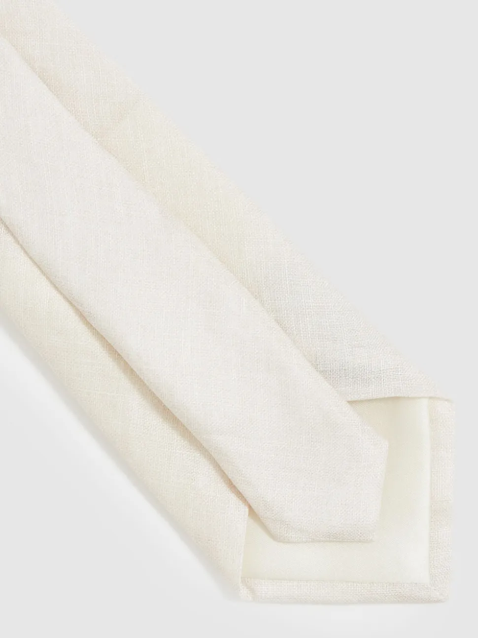 Reiss Ecru Elio Linen Textured Tie