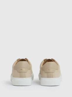 Reiss Ecru Finley Nubuck Nubuck Leather Lace-Up Trainers