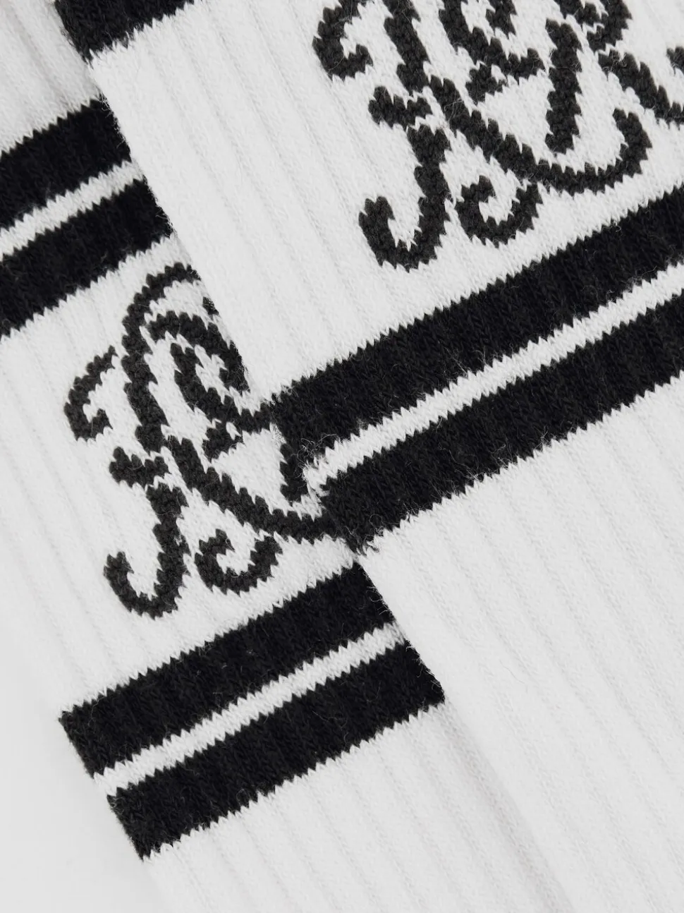 Reiss Ecru/Chocolate Brown Maurice Monogram Cotton-Blend Rib Sport Socks