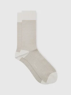 Reiss Ecru/Oatmeal Mario Stripe Striped Socks