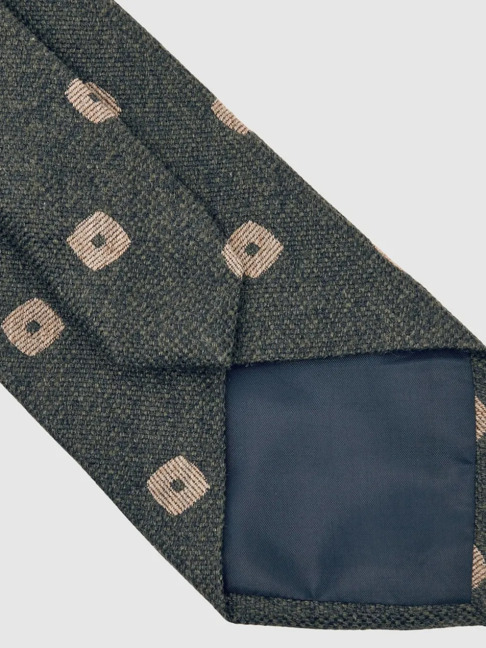 Reiss Forest Green Marco Silk-Wool Square-Medallion Tie