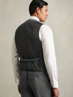 Reiss Grey Aspire Slim-Fit Wool Suit Waistcoat