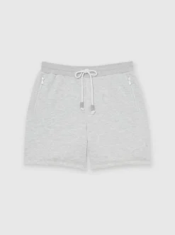 Reiss Grey Dusk Cotton-Blend Drawstring Shorts