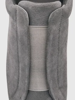 Reiss Grey Emil Suede Slip-On Elasticated Trainers