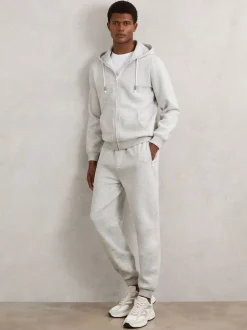 Reiss Grey Finch Cotton-Blend Drawstring Joggers