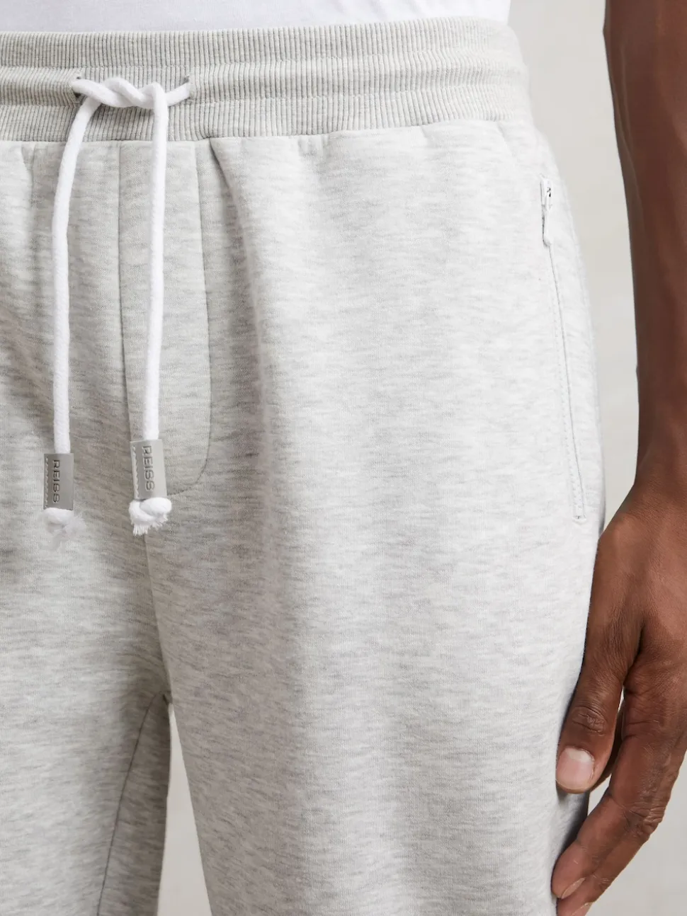 Reiss Grey Finch Cotton-Blend Drawstring Joggers