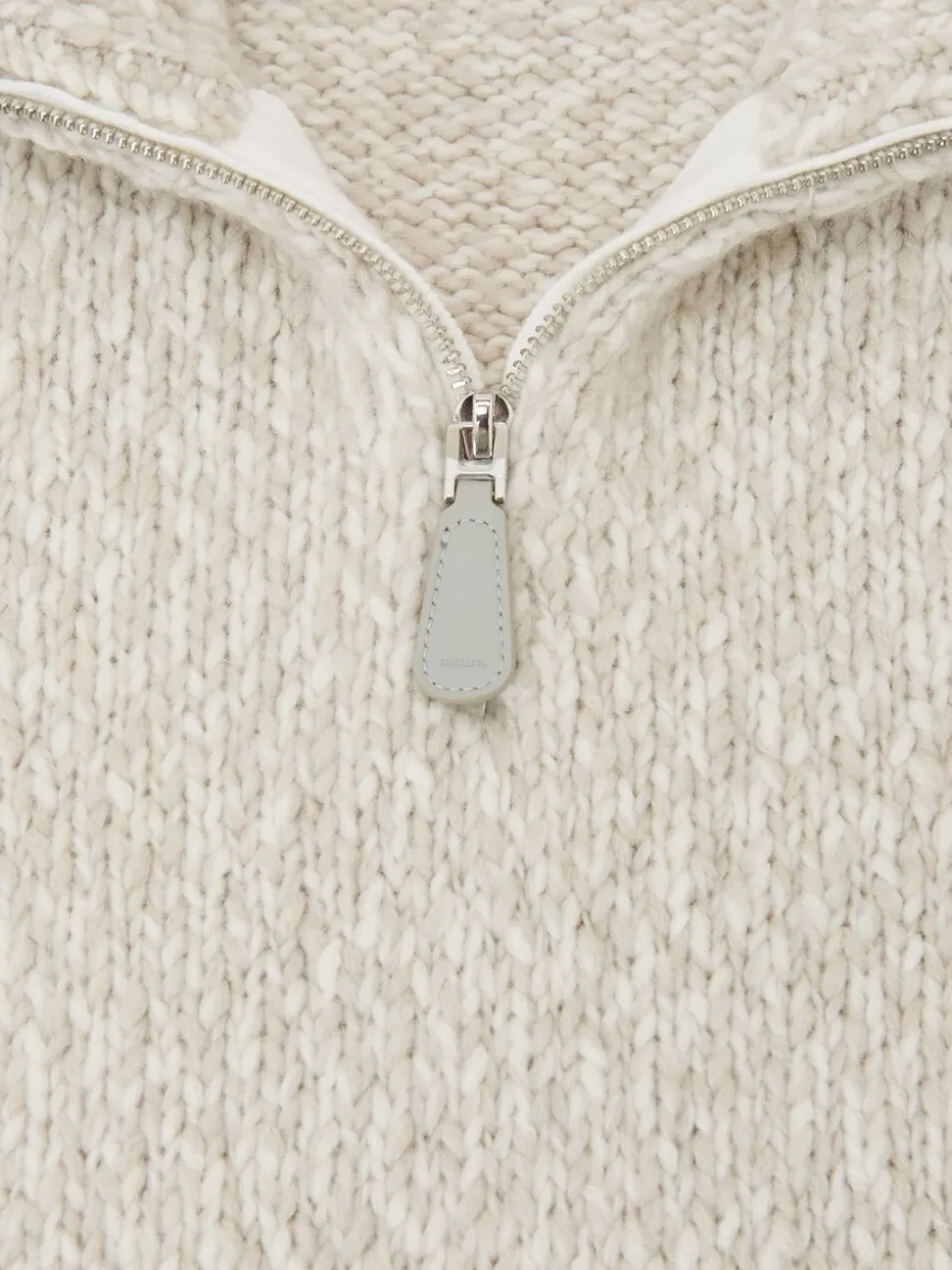 Reiss Grey Marl Seb Marled Half-Zip Knitted Jumper with Wool