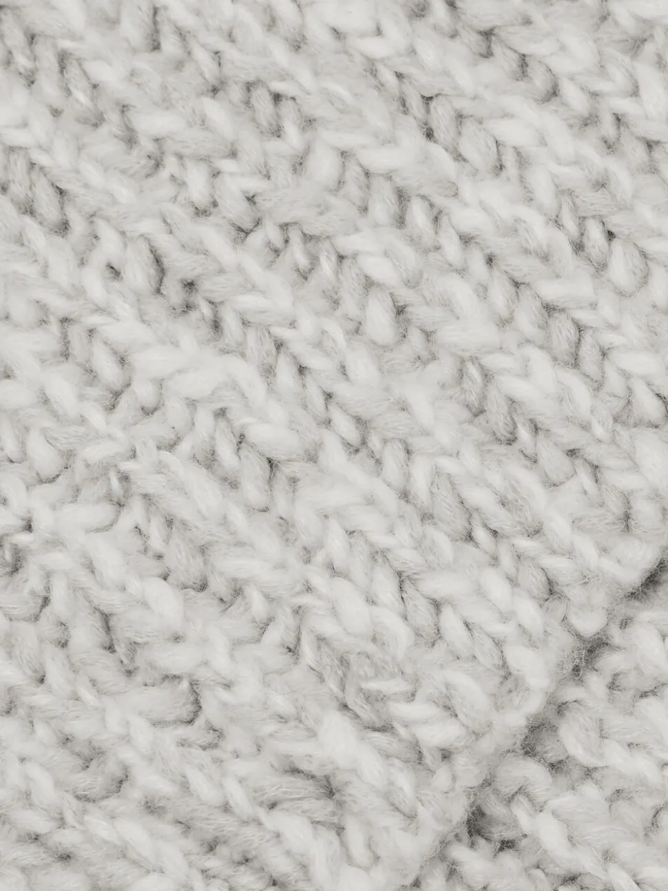 Reiss Grey Marl Woolpack Rib-Knit Marl Scarf with Wool