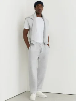 Reiss Grey Melange Tanner Cotton-Blend Heavyweight Joggers