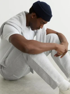Reiss Grey Melange Tanner Cotton-Blend Heavyweight Joggers
