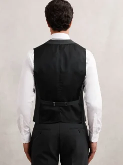 Reiss Grey Promise Wool-Blend Tailored-Fit Waistcoat