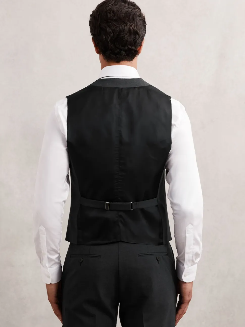 Reiss Grey Promise Wool-Blend Tailored-Fit Waistcoat