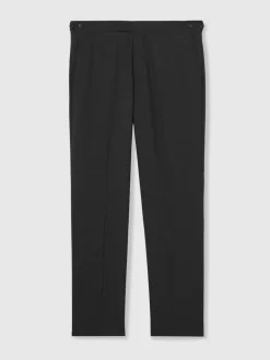 Reiss Grey Promise Wool-Blend Tailored-Fit Suit Trousers