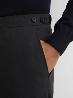 Reiss Grey Promise Wool-Blend Tailored-Fit Suit Trousers