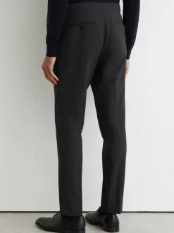 Reiss Grey Promise Wool-Blend Tailored-Fit Suit Trousers