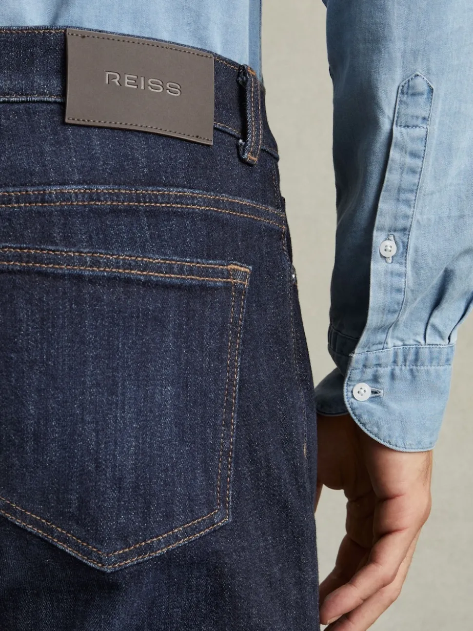 Reiss Indigo Blue Wash Picton Cotton-Stretch Slim-Fit Jeans